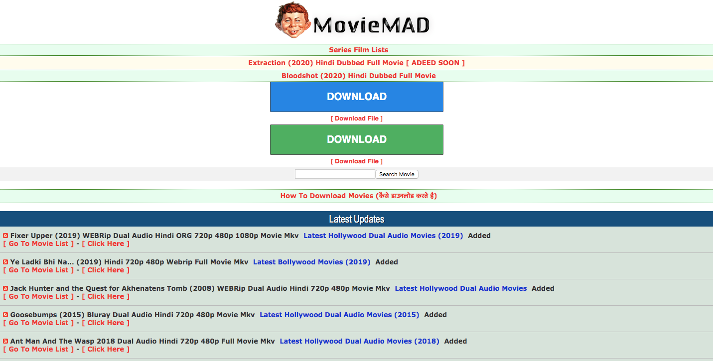 Movie mad Link 2021: Bollywood, Hollywood, Telugu, Tamil Movies Download Free Moviemad