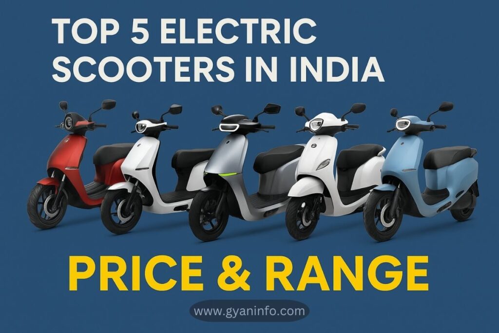 Top 5 Electric Scooters in India in 2025 Price, Range & Features Compared